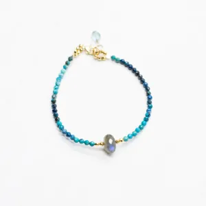 Labradorite & Chrysocolla Luna  Bracelet