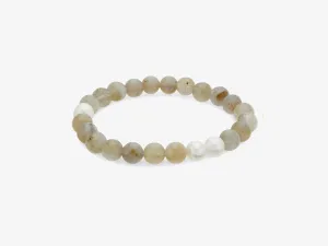 Labradorite Beaded Bracelet with Three White Baroque Pearls