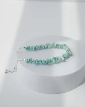 Larimar Raw Chip Bracelet 925 Sterling Silver