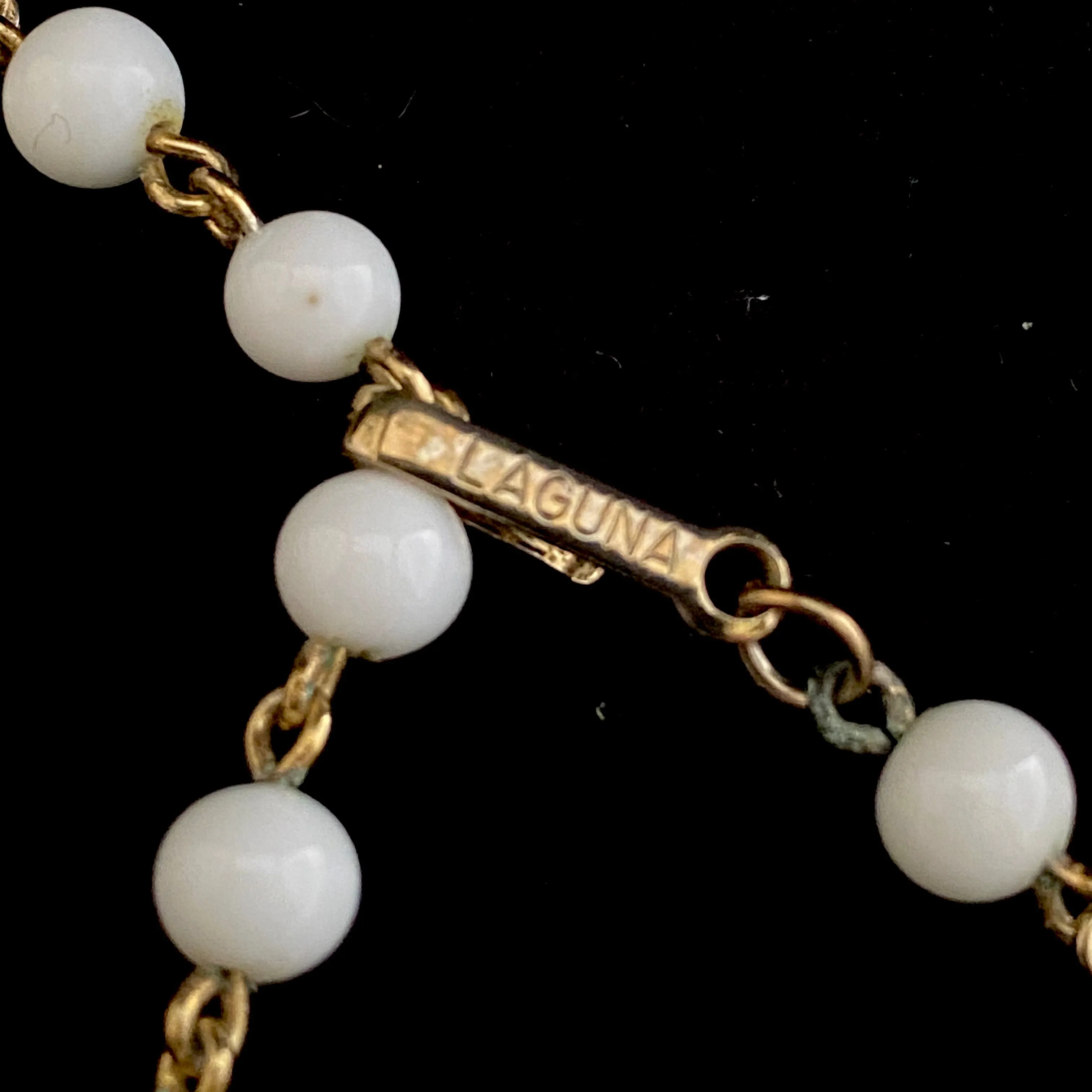 Late 50s/ Early 60s Laguna Glass Bead & Crystal Necklace