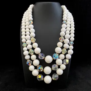 Late 50s/ Early 60s Laguna Glass Bead & Crystal Necklace