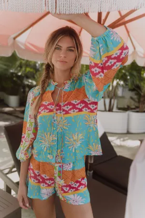 LEONI TOP - CAPRI FLOWERS IN SPRING