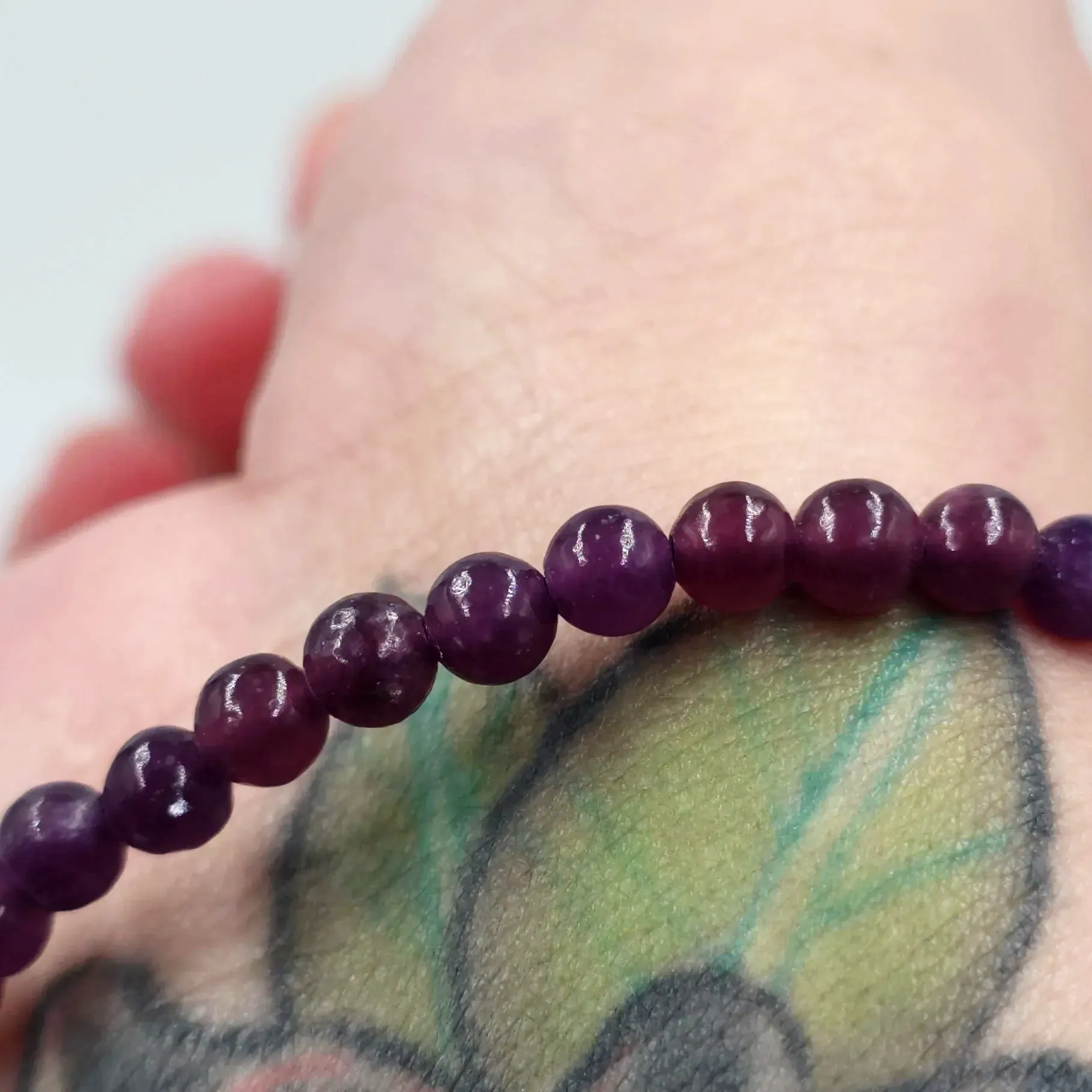 Lepidolite Bead Bracelet 4mm