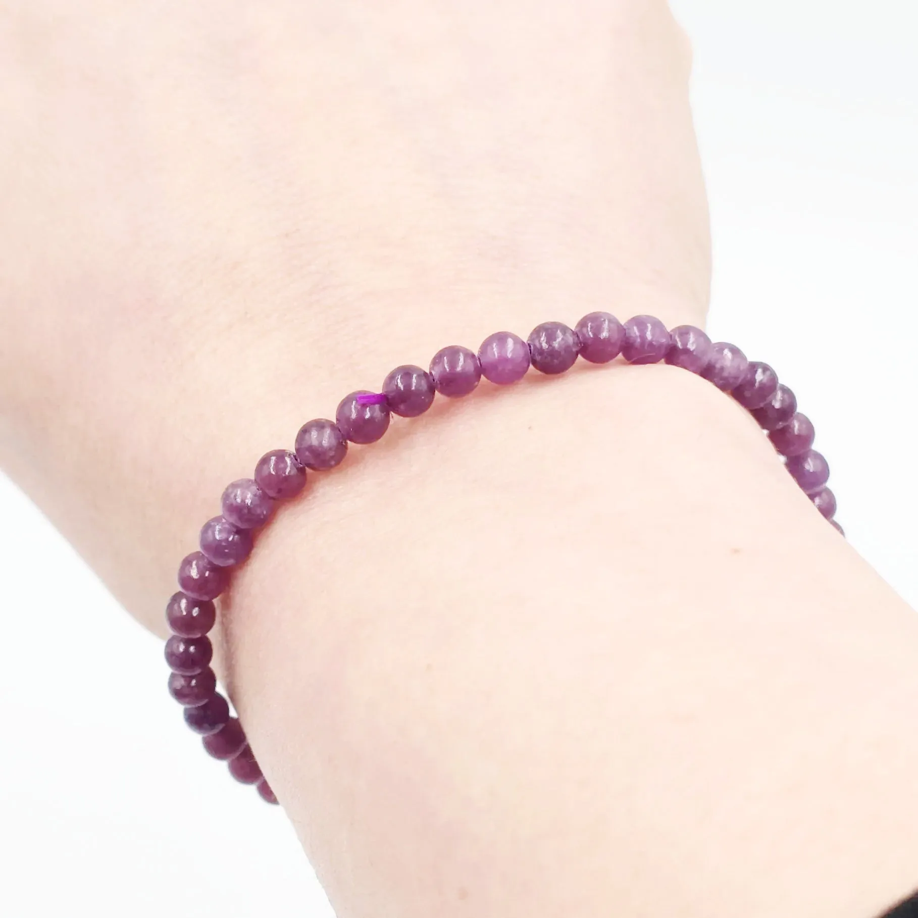 Lepidolite Bead Bracelet 4mm