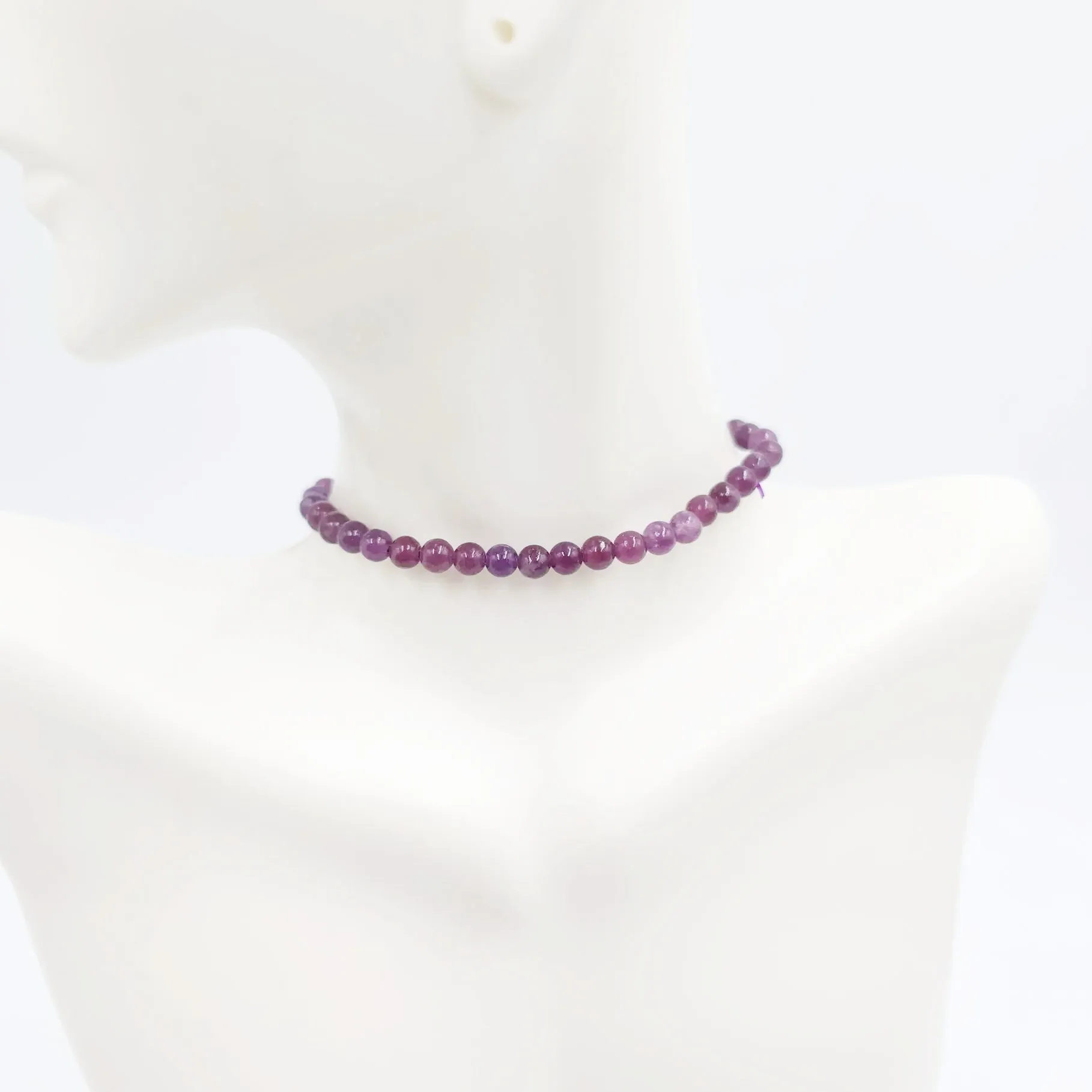 Lepidolite Bead Bracelet 4mm