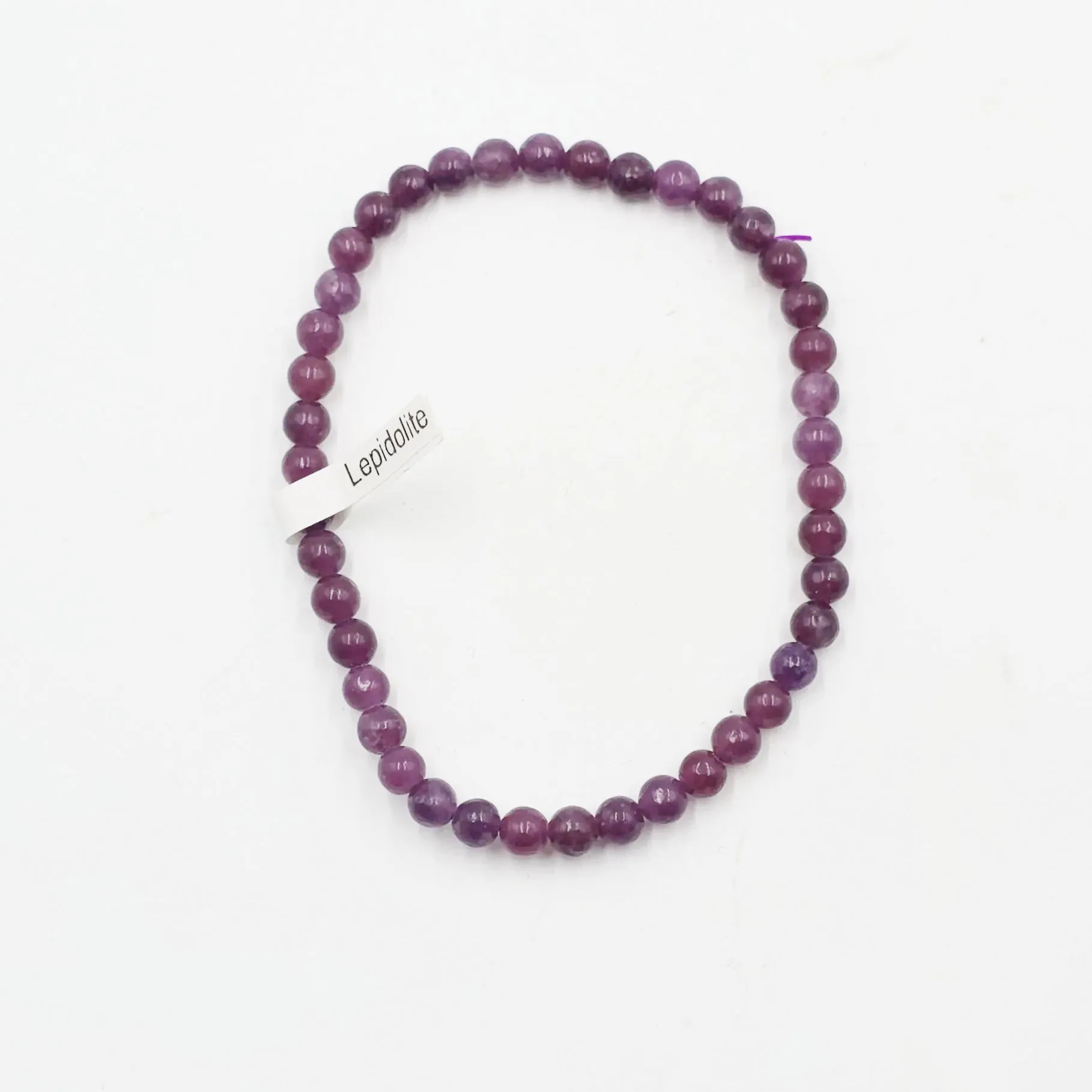 Lepidolite Bead Bracelet 4mm