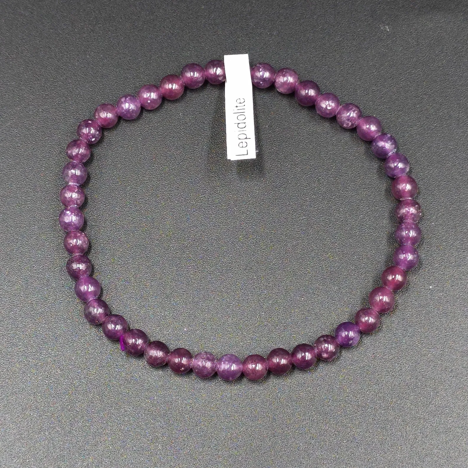 Lepidolite Bead Bracelet 4mm