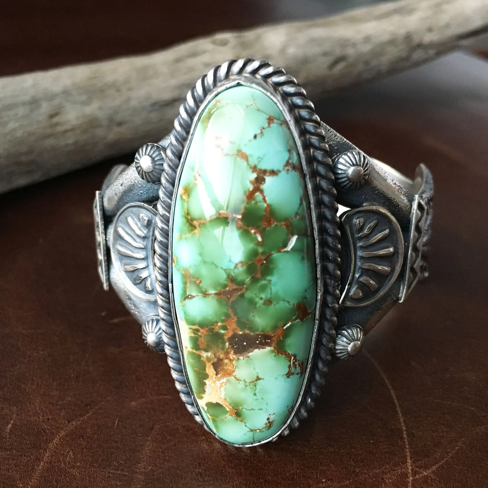 Long Almond Shaped Royston Bracelet for Small Wrists Tufa Casted Handmand