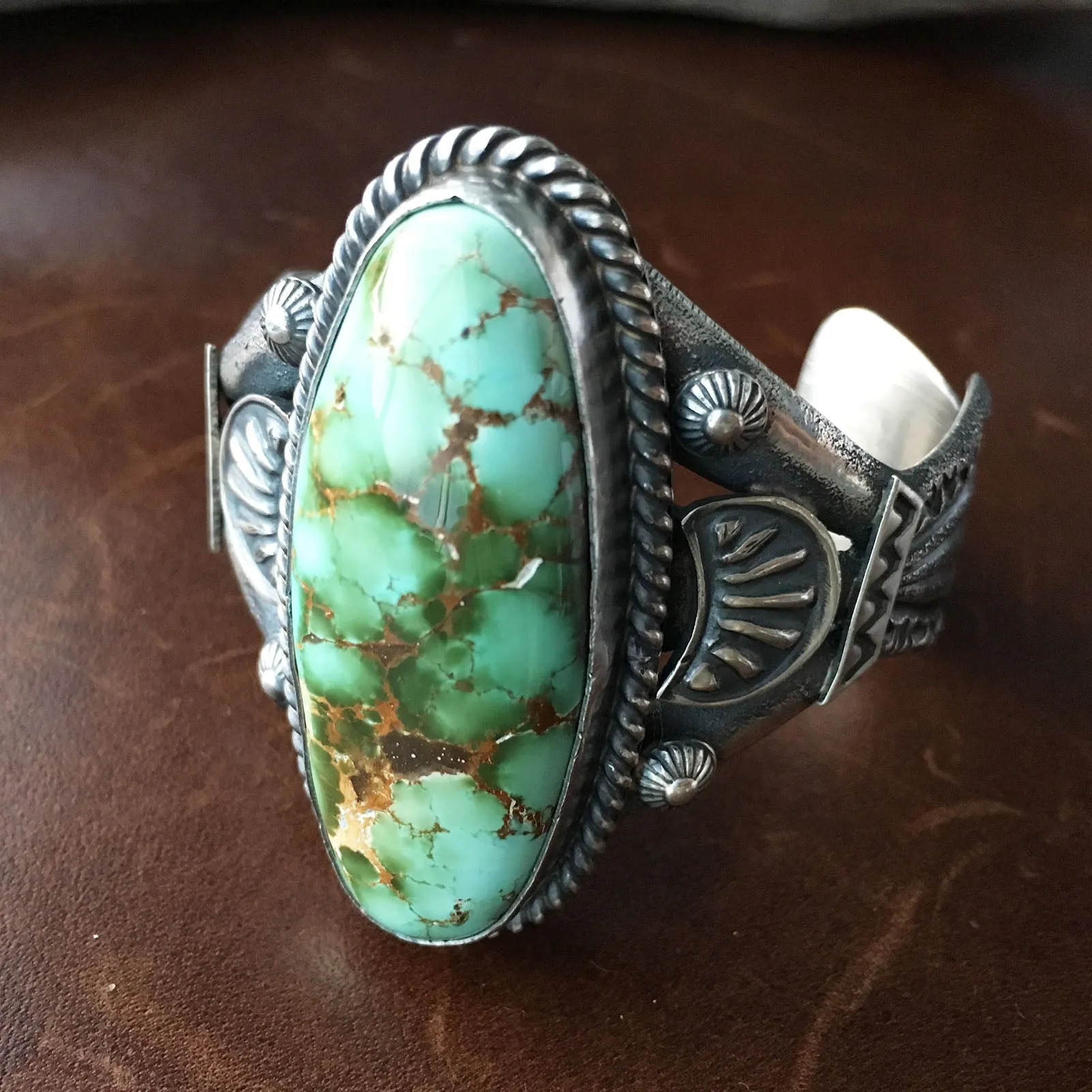 Long Almond Shaped Royston Bracelet for Small Wrists Tufa Casted Handmand
