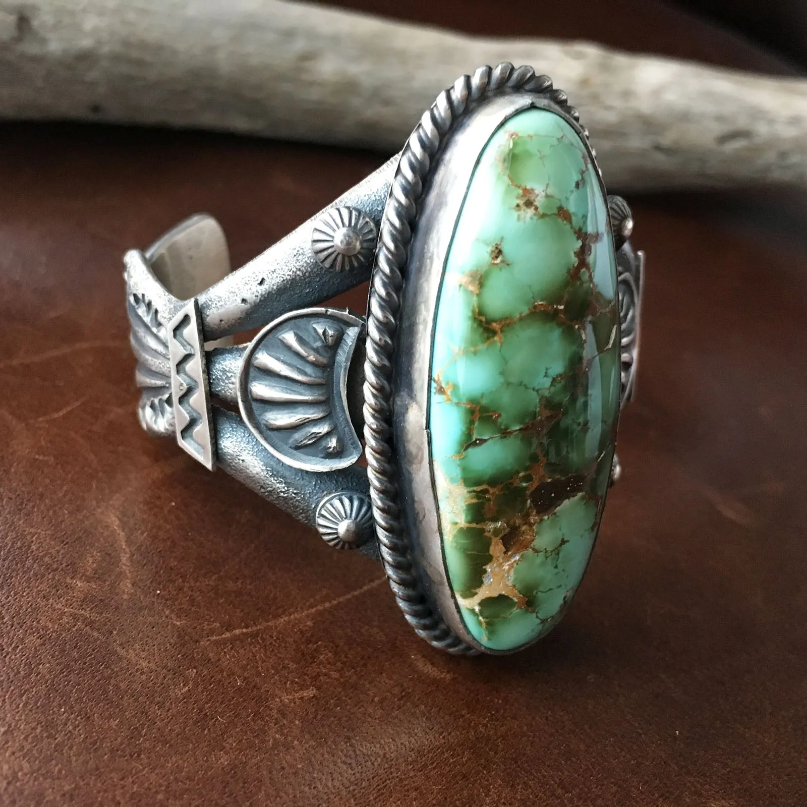 Long Almond Shaped Royston Bracelet for Small Wrists Tufa Casted Handmand