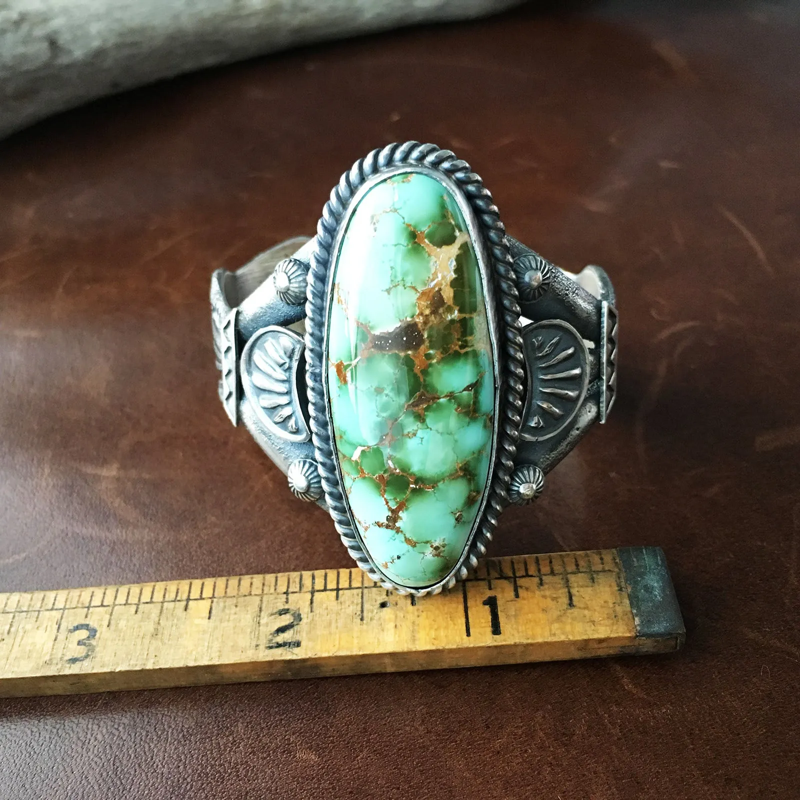 Long Almond Shaped Royston Bracelet for Small Wrists Tufa Casted Handmand