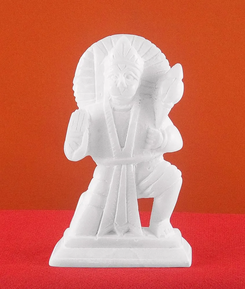 Lord Hanuman in Abhaya Mudra Soft Stone Statue