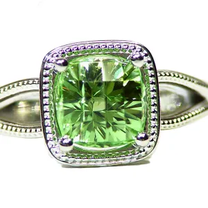 Lovely 3.2ct Merelani Mint Garnet 14k White Gold Ring