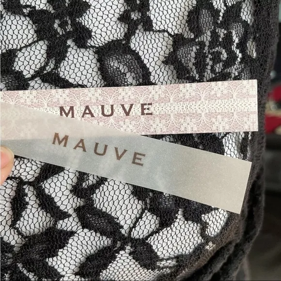 Mauve NWT Black Floral Lace Dressy Maxi Open Long Cardigan Size Small