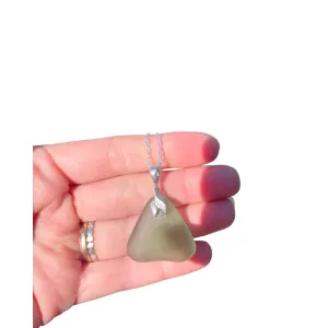 Mermaid Sea Glass Necklace in Sage Green