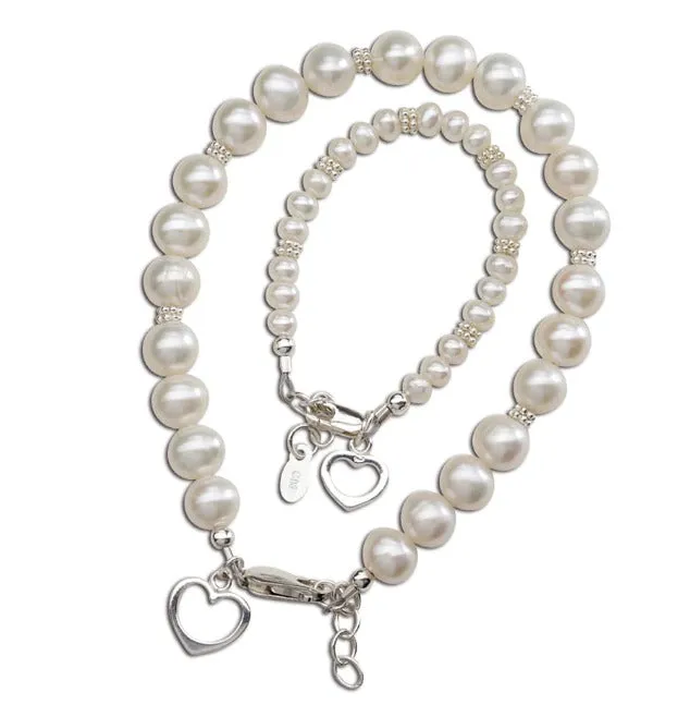 Mom and Me Bracelet Set - Hearts Entwined