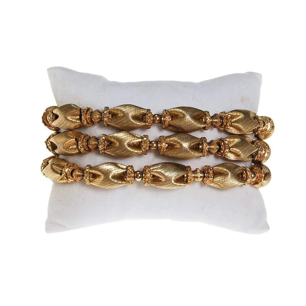 Monet Triple Strand Gold Link Bracelet