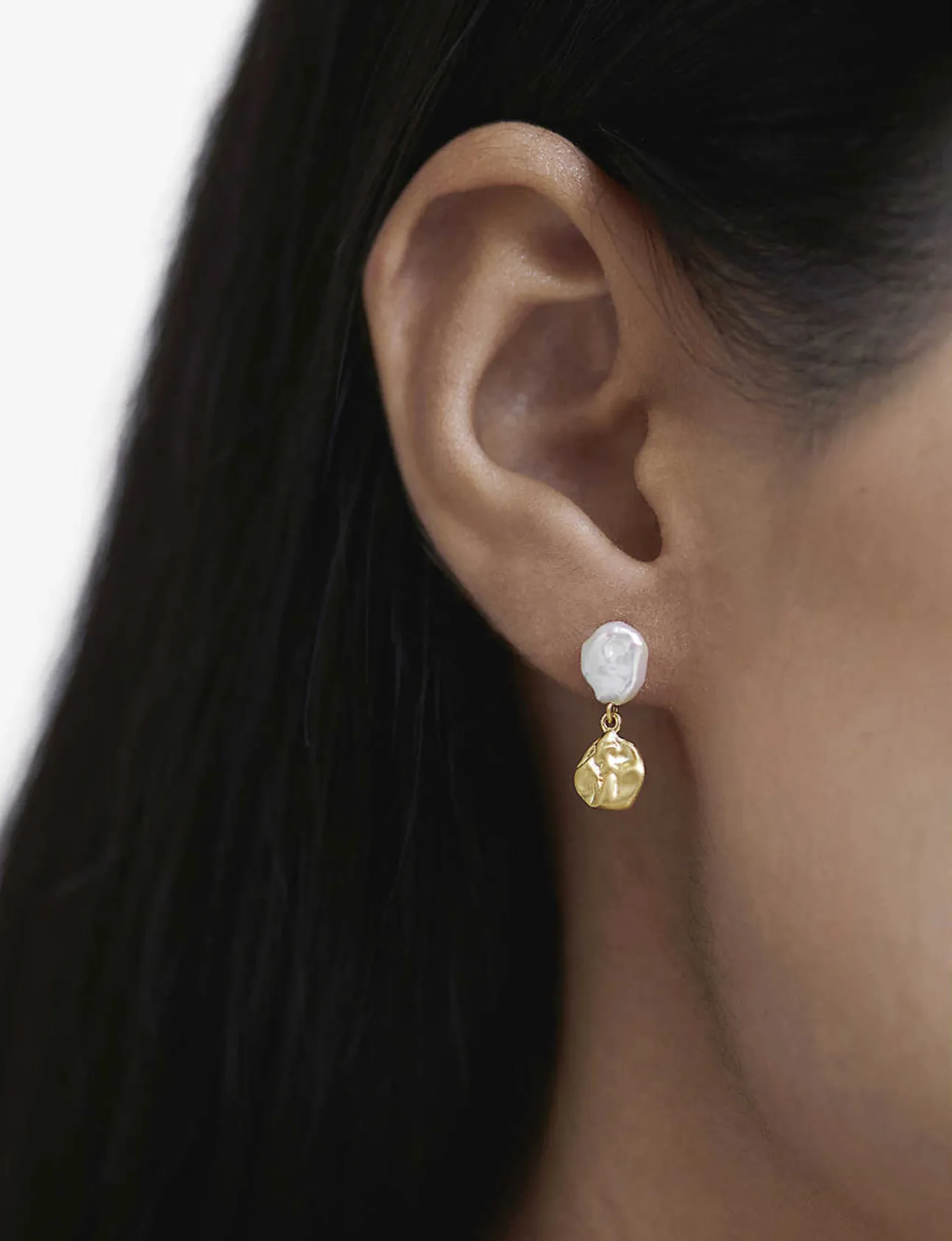 Monica Vinader Keshi Pearl Stud Drop Earrings