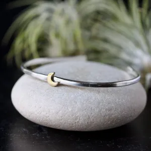 Moon Stacking Cuff bracelet sterling silver and golden bronze