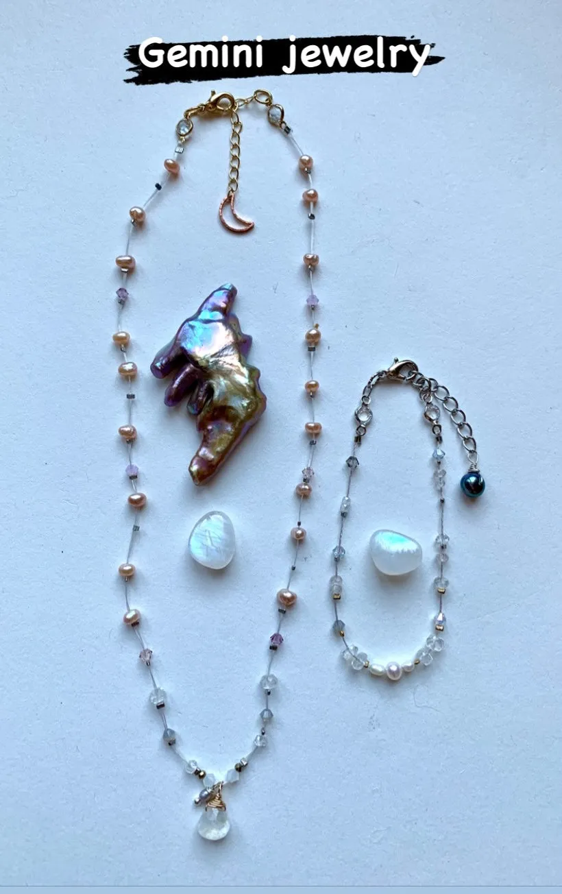 Moonstone Bracelet with Freshwater Pearls