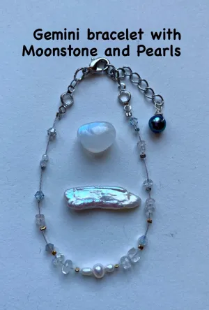 Moonstone Bracelet with Freshwater Pearls