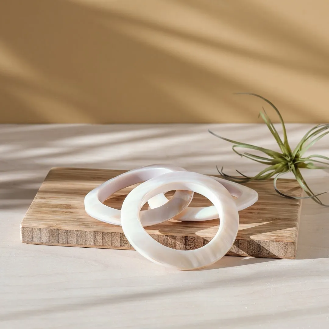 Mother-of-Pearl Bangle, Pearl White - Shell Jewelry