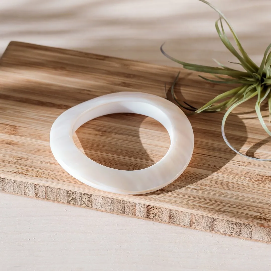 Mother-of-Pearl Bangle, Pearl White - Shell Jewelry