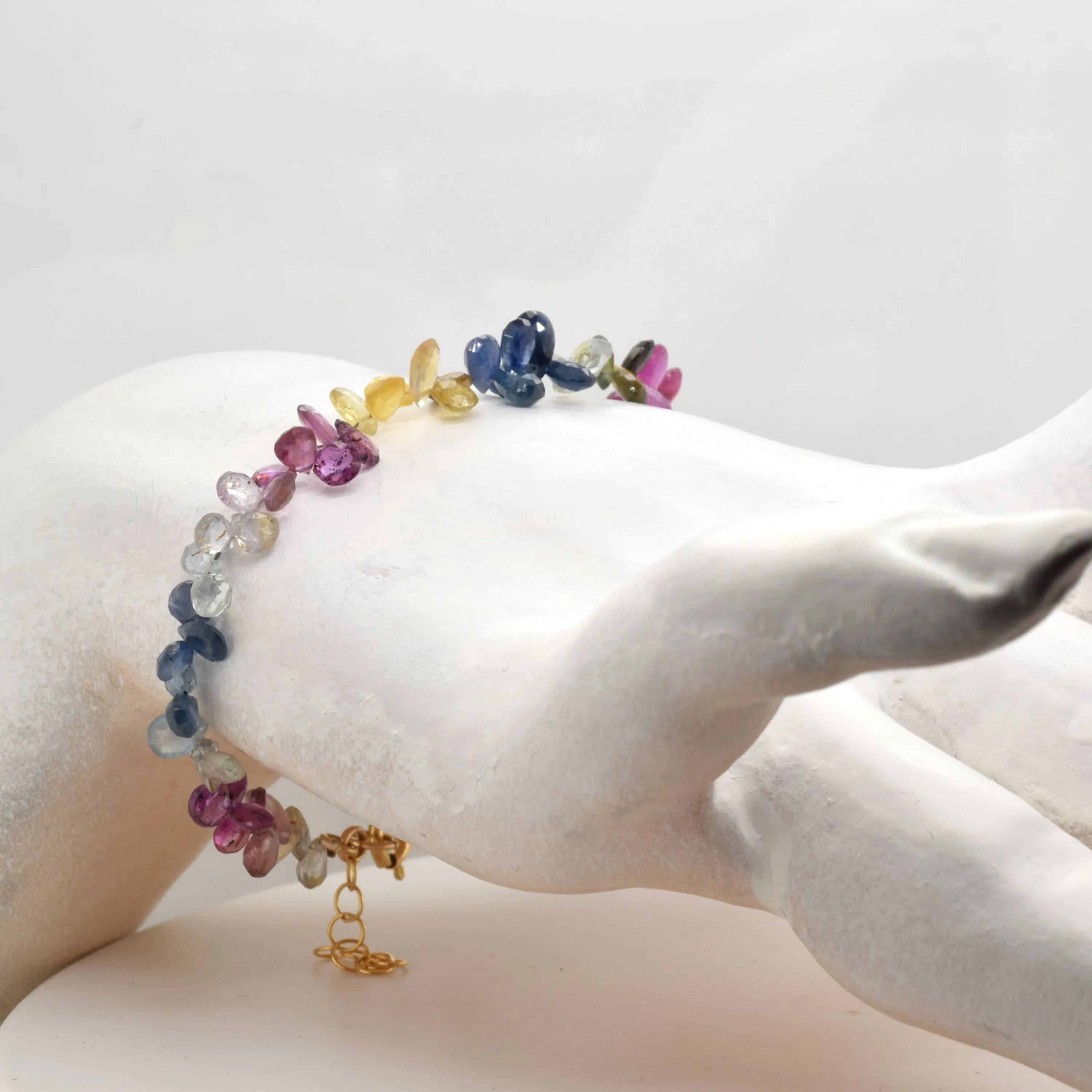 Multi-Color Sapphire Gold Bracelet