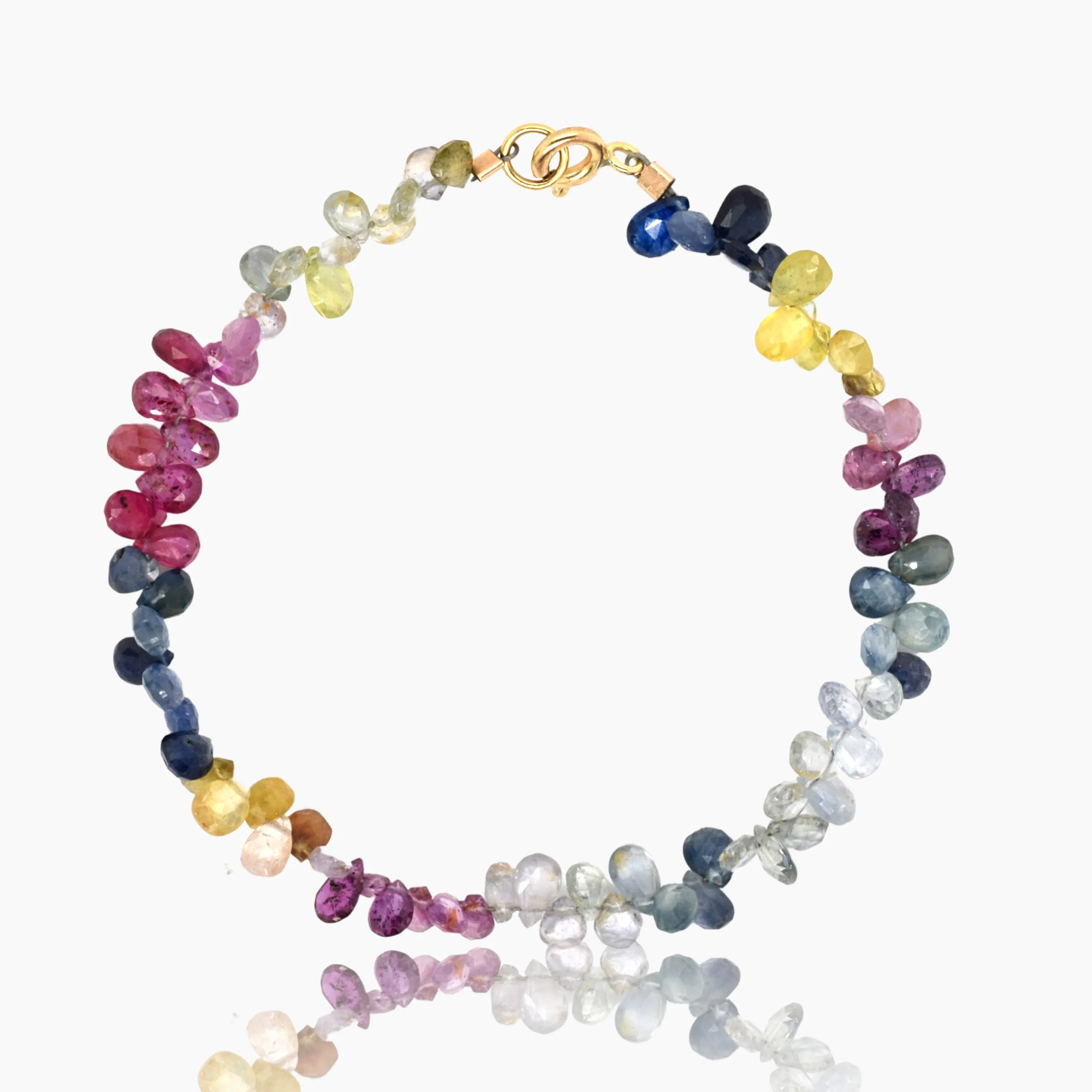 Multi-Color Sapphire Gold Bracelet