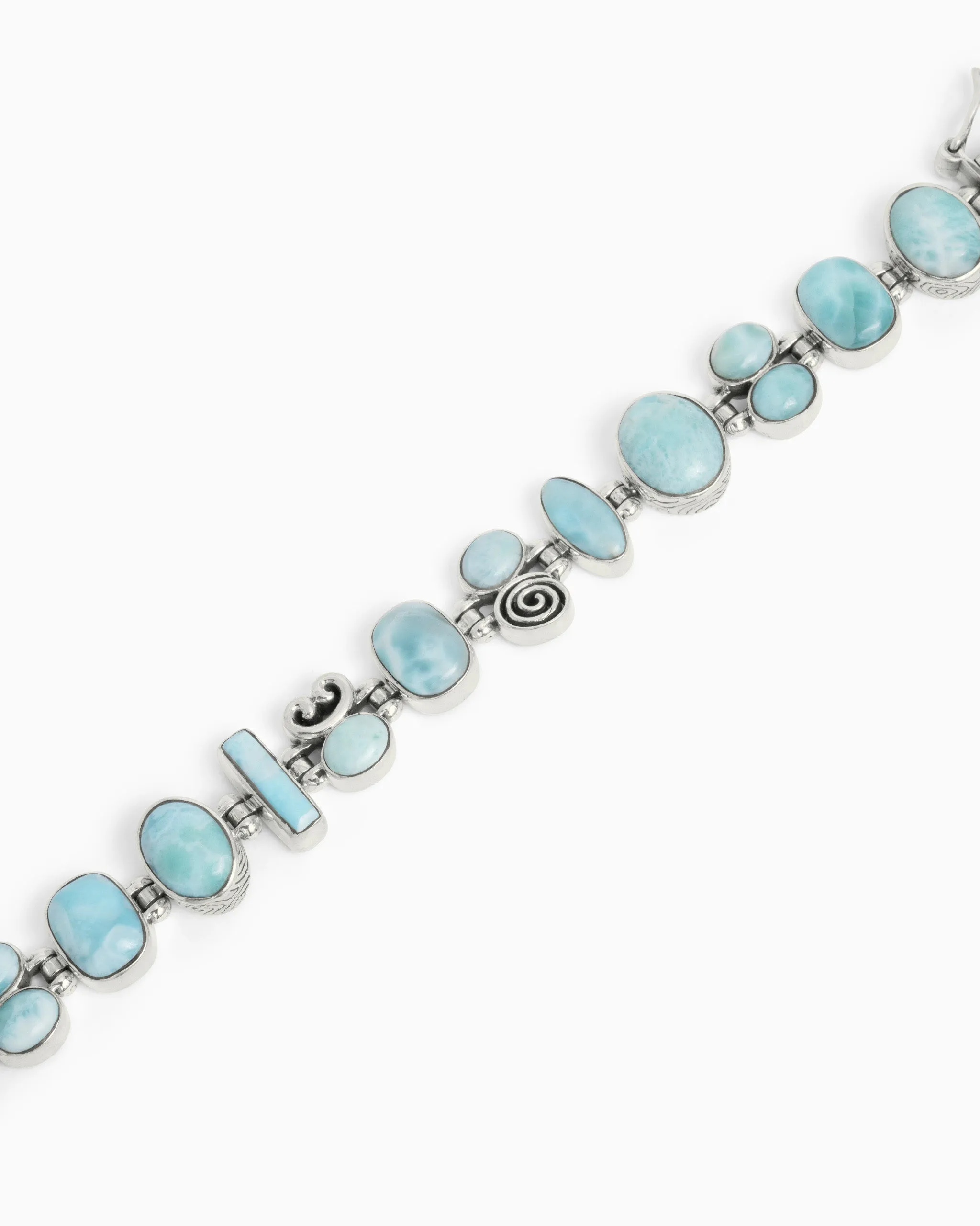 Multi Larimar Stone Link Bracelet