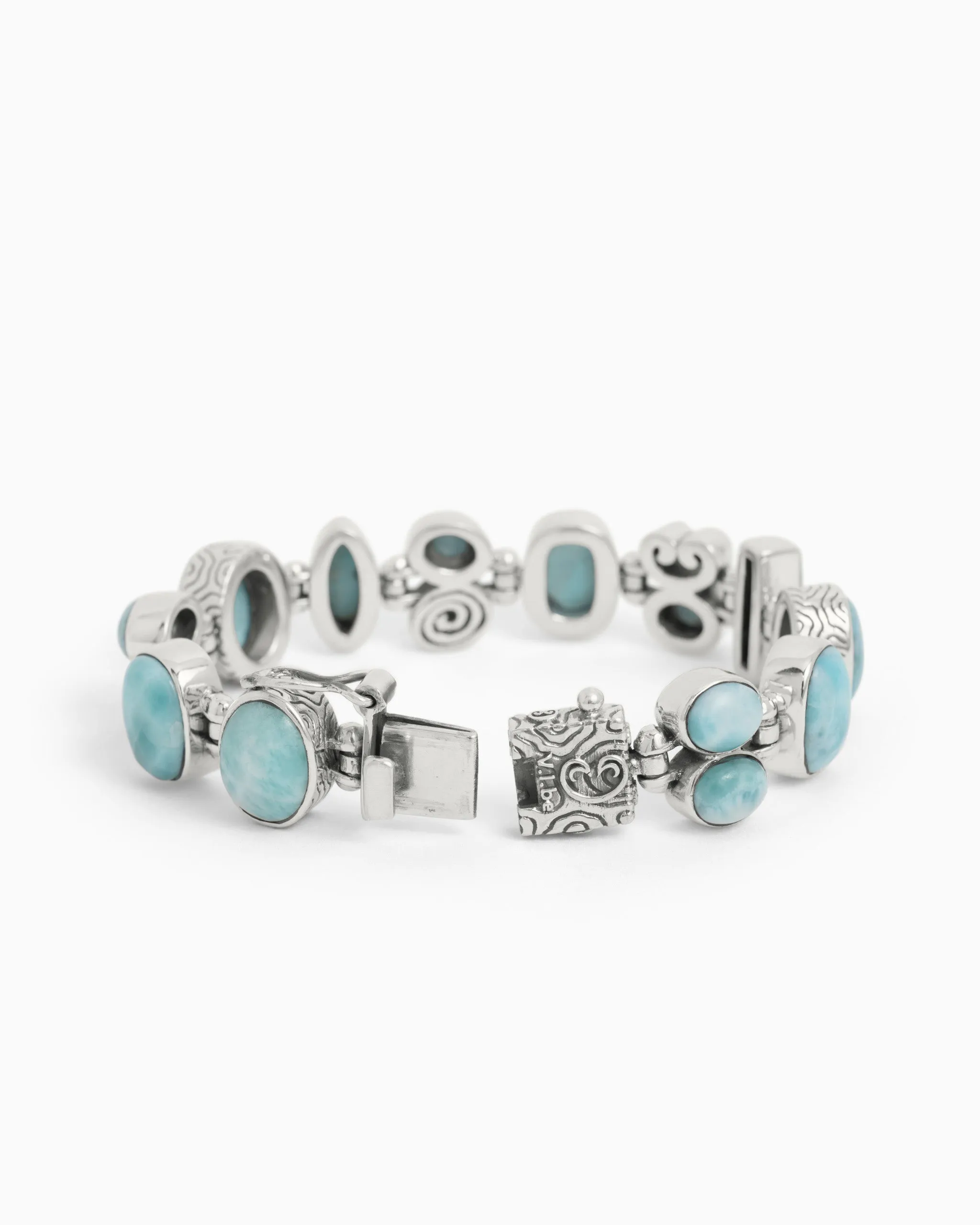 Multi Larimar Stone Link Bracelet