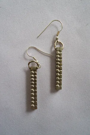 Naga India Earrings " Bar" Brass or Silvercoated