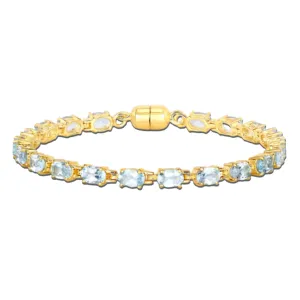 Natural Blue Topaz Tennis Bracelet