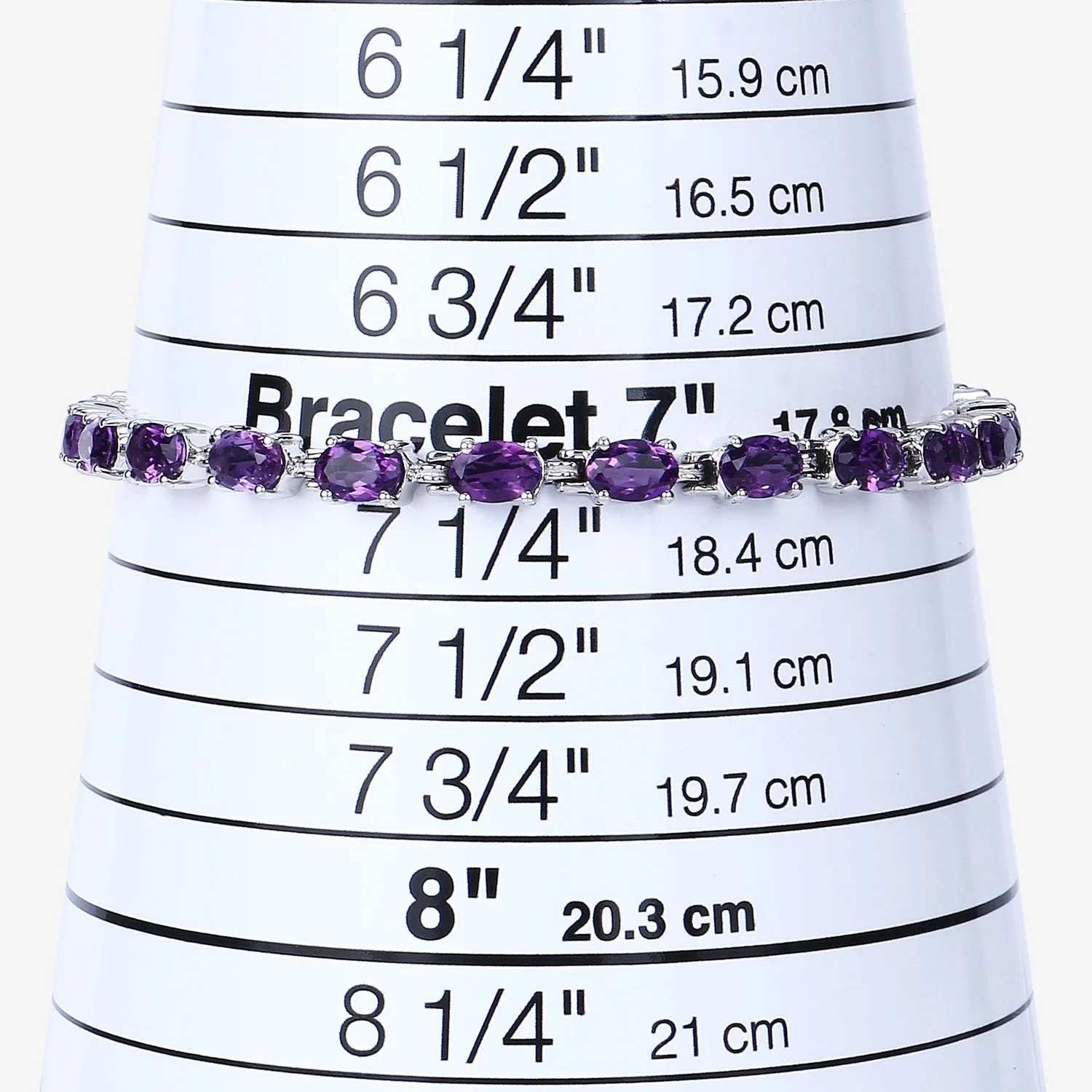 Natural Purple Amethyst Silver Tennis Bracelet Womens
