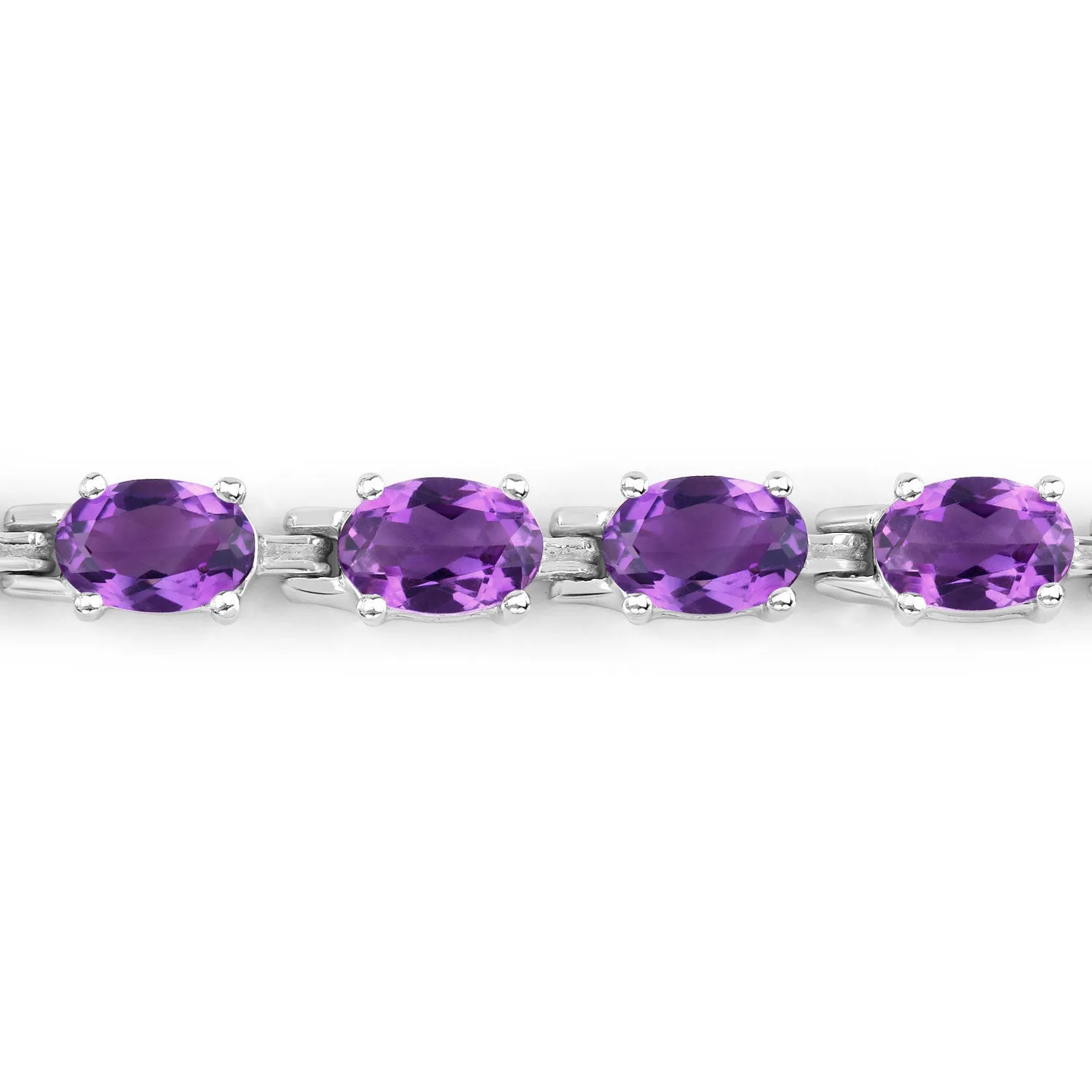 Natural Purple Amethyst Silver Tennis Bracelet Womens