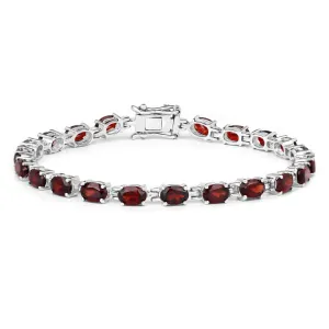 Natural Red Garnet Tennis Bracelet