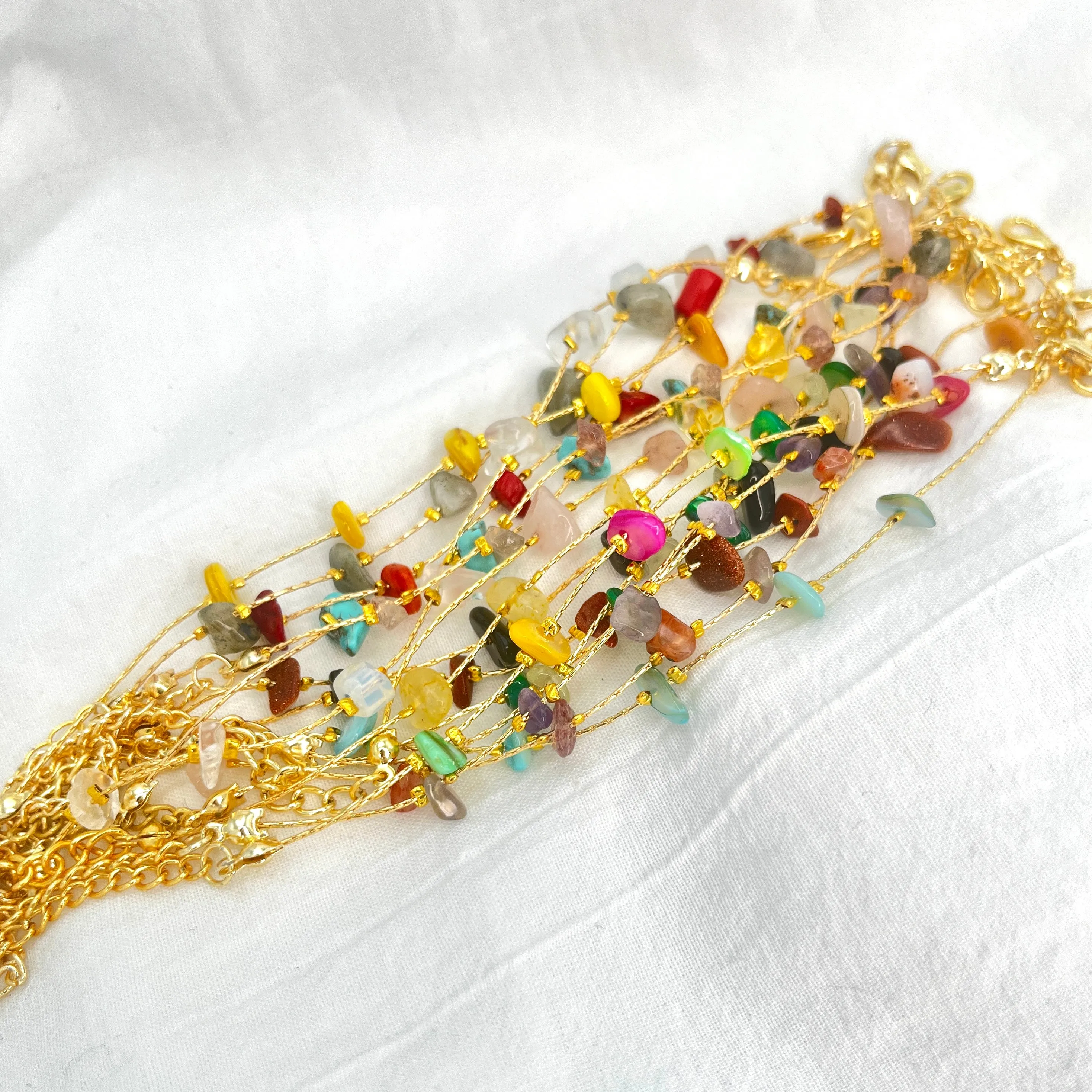 Natural Stone Adjustable Chain Bracelet – Elegant & Timeless