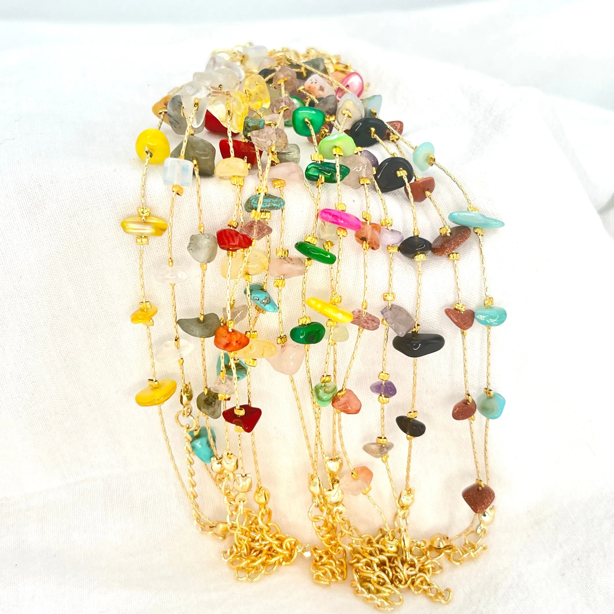 Natural Stone Adjustable Chain Bracelet – Elegant & Timeless