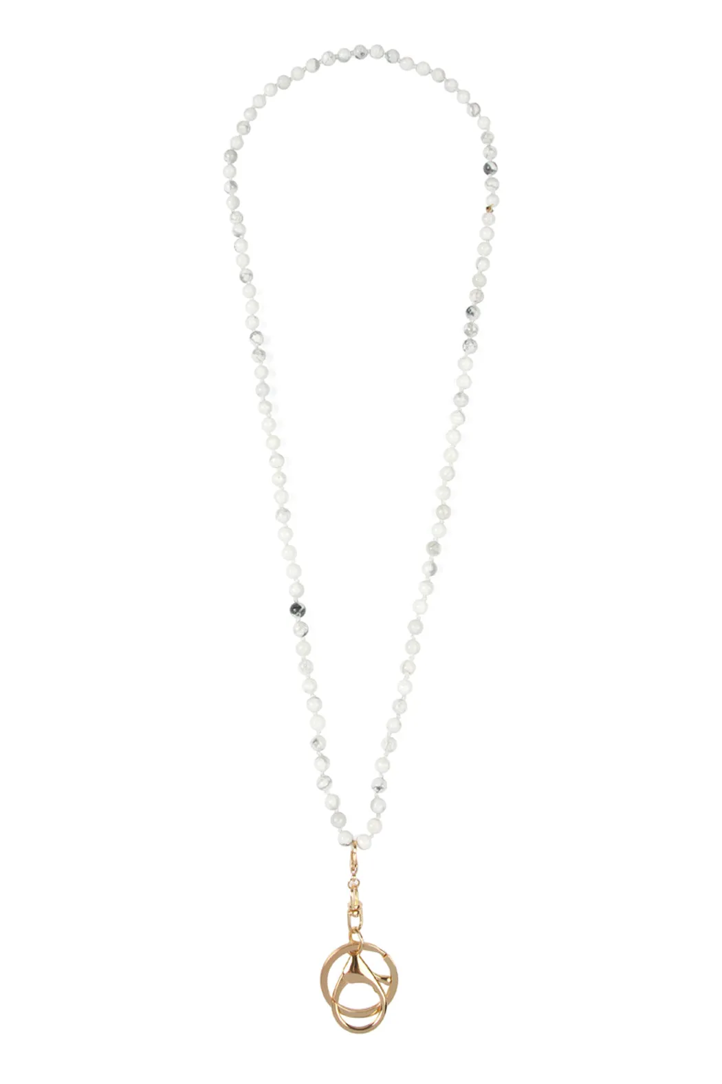 NATURAL STONE BEADS LANYARD NECKLACE