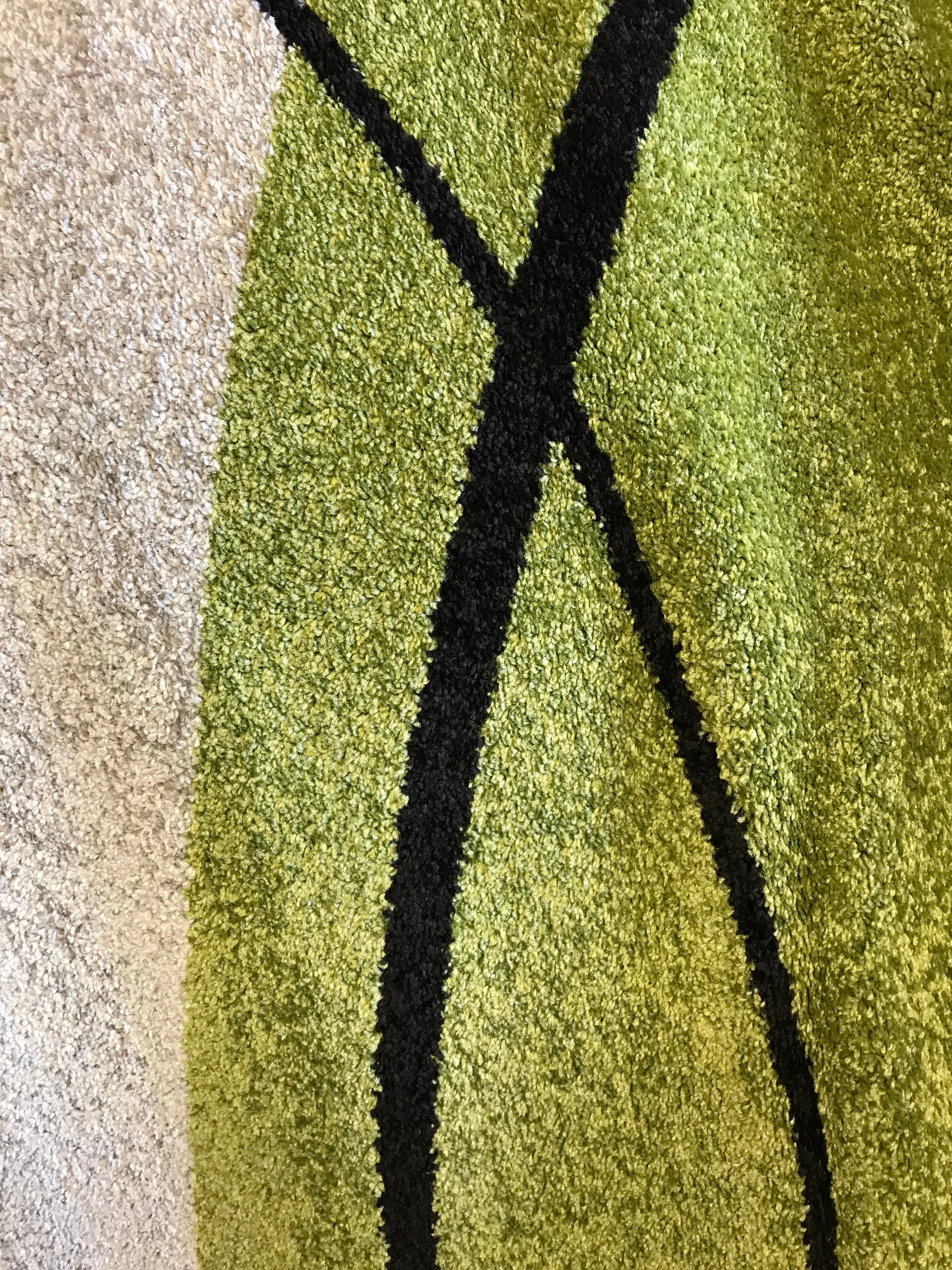 New ECARPETGALLERY Cosi Cream & Green Rug 3 Ft 11" X 5 Ft 7"! NOTE: Rug is Green NOT Yellow Close up in pictures!