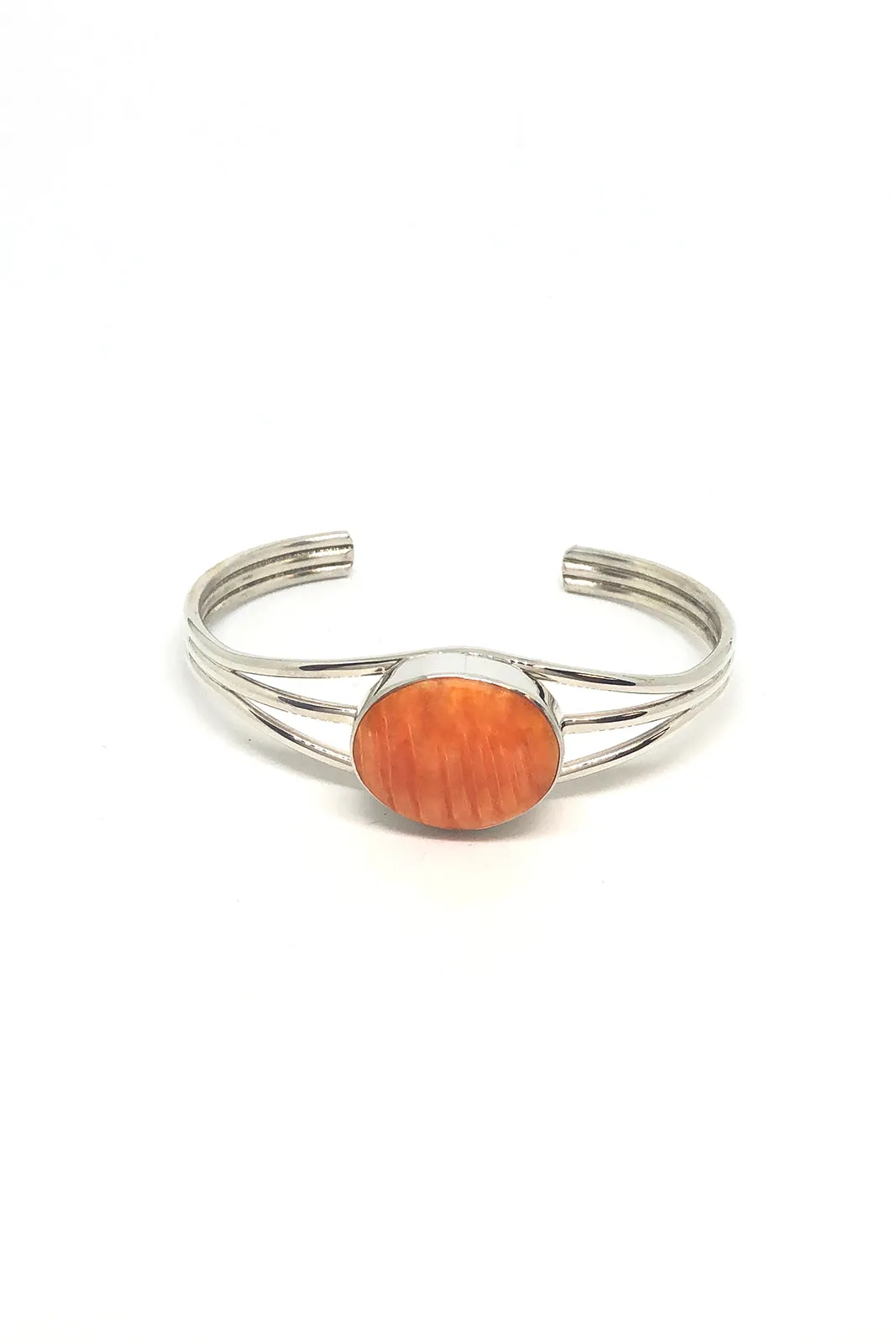 Orange Spiny Shell Navajo Cuff Bracelet