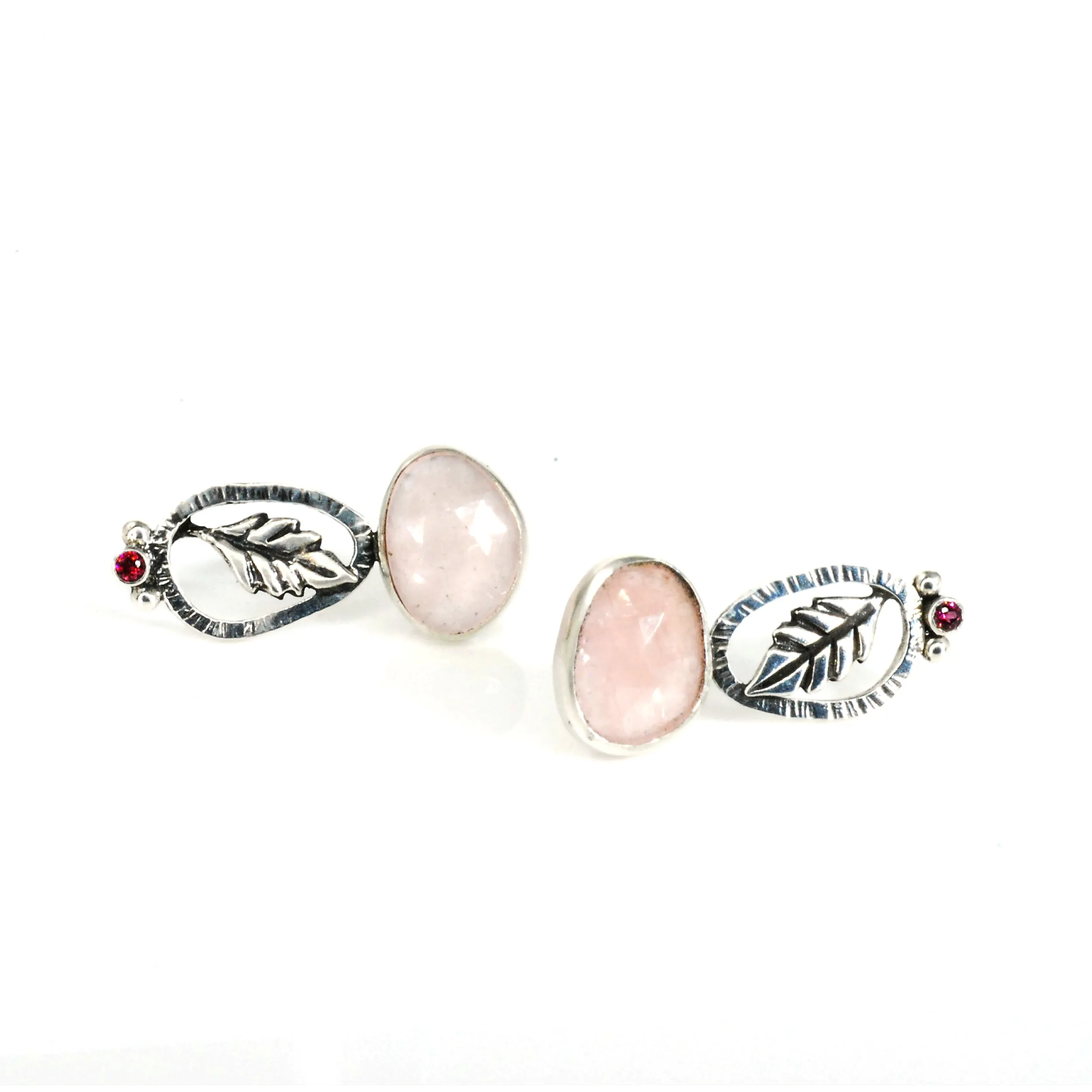 Pale Rose Leaf Earrings