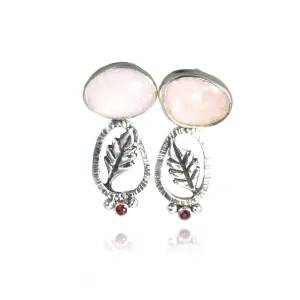Pale Rose Leaf Earrings