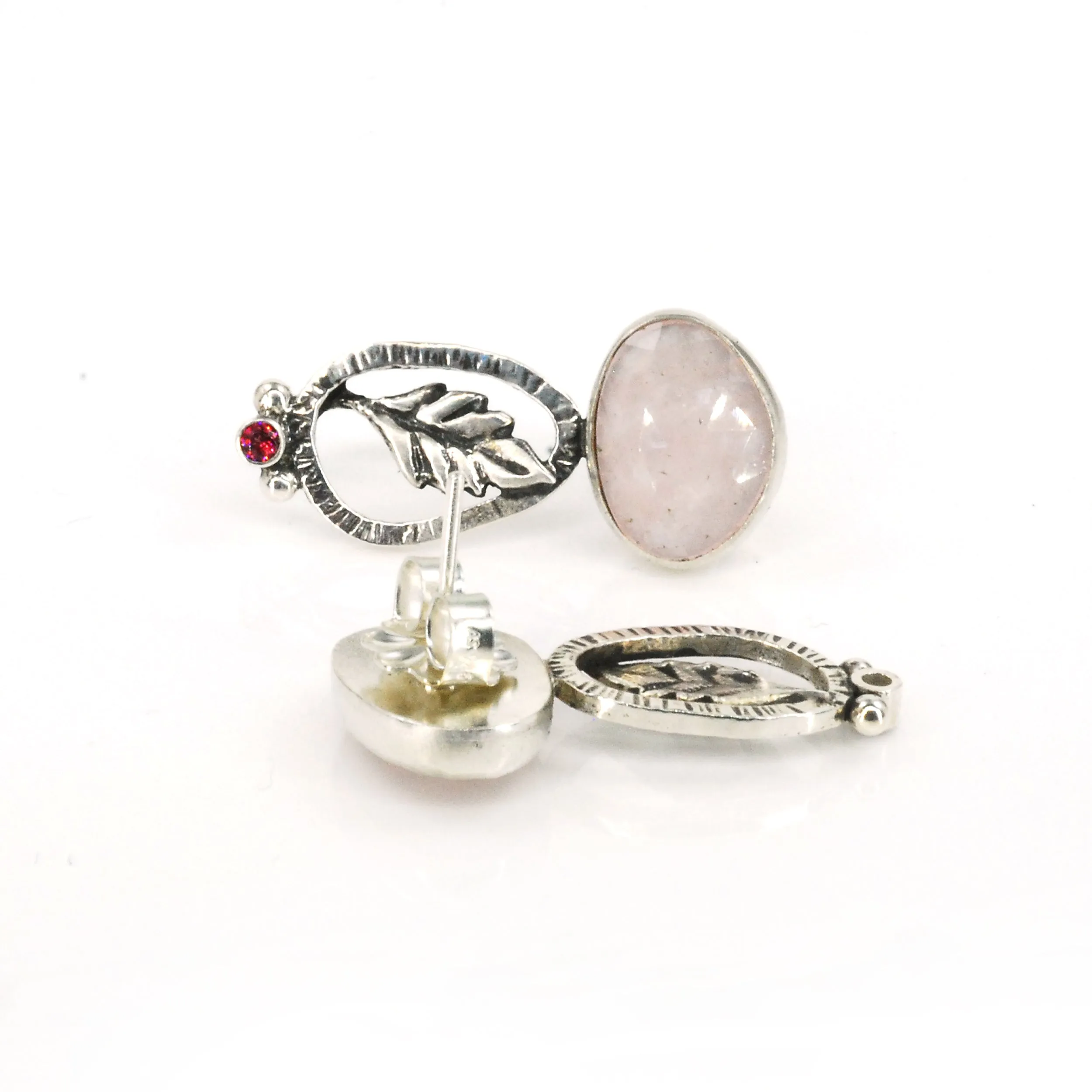 Pale Rose Leaf Earrings