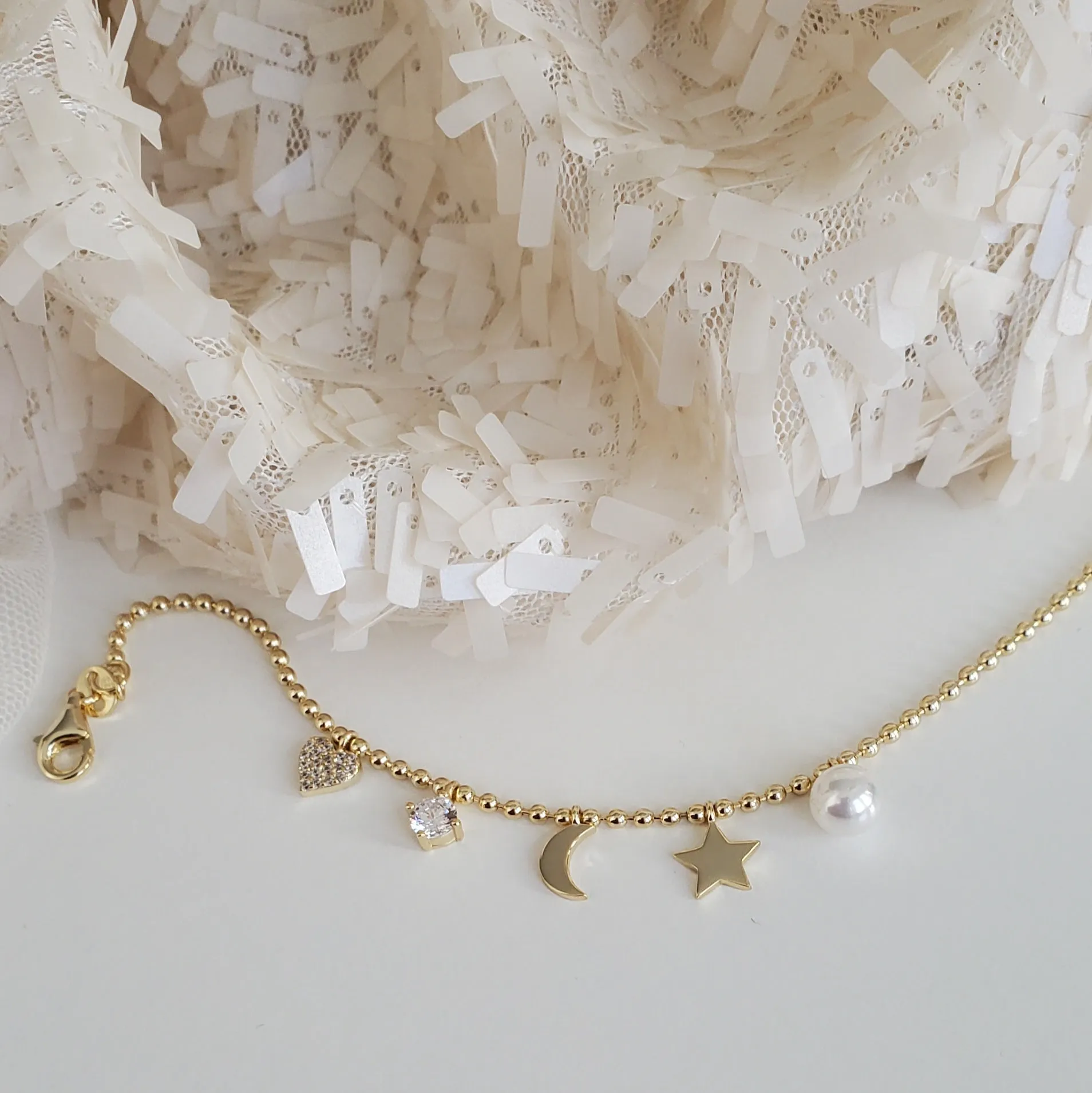 Pearl Charm Bracelet