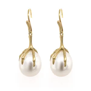Pearl Egg and Claw Earrings