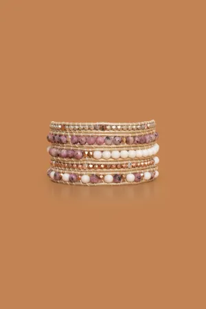 Pink Jasper Five Layer Wrap