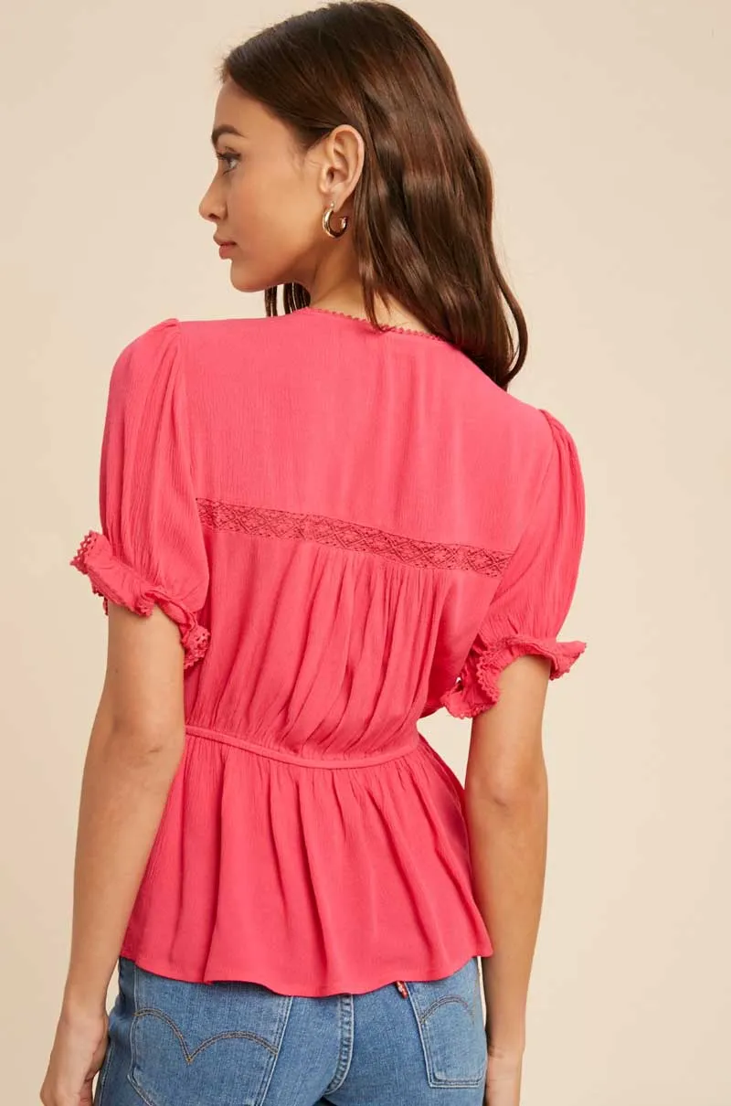 Pintuck VNeck Blouse