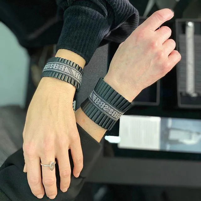 Pleated Leather Bracelet
