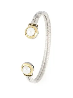 Pérola Collection - White Seashell Pearl Cuff Bracelet